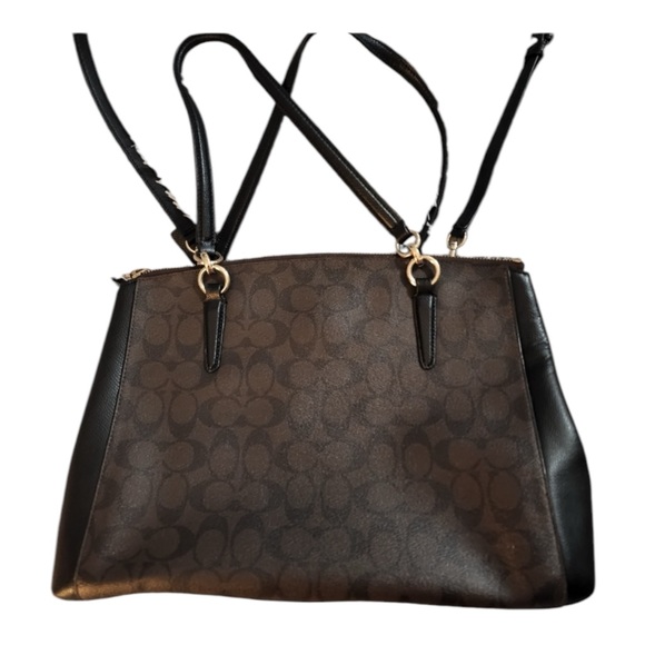 Coach Signature Small Christie Carryall F58291 Brown/Black - Picture 3 of 16